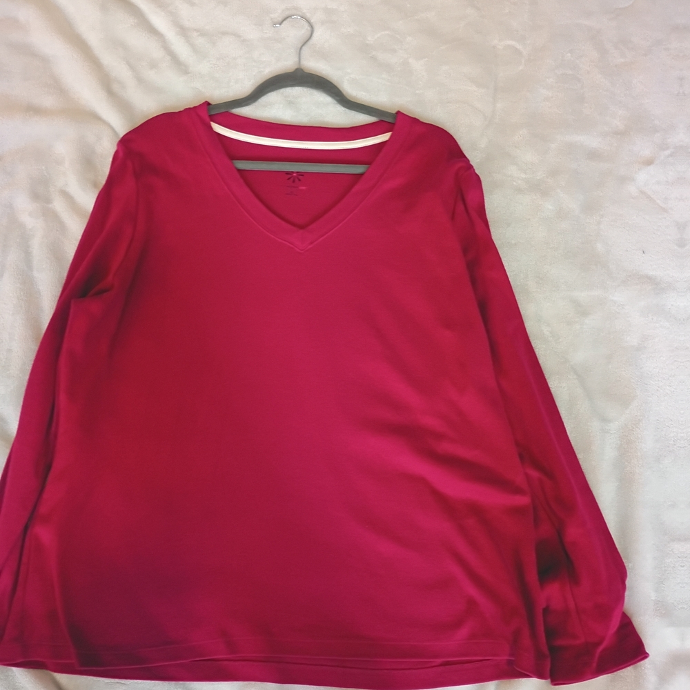 Isaac Mizrahi Women's Long Sleeve V-Neck Top